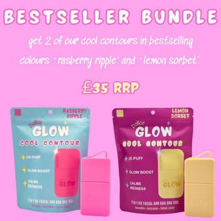Bestseller Cool Contour Bundle – Raspberry Ripple & Lemon Sorbet | 2-in-1 Ice Facial & Gua Sha Tools