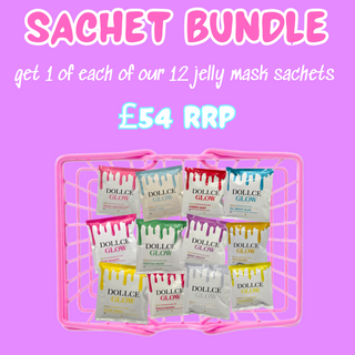 Sachet Bundle – 12 Dollce Glow Jelly Mask Sachets | Full Collection Skincare Set