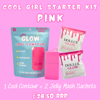 Cool Girl Starter Kit – Pink | Raspberry Ripple Cool Contour + 2 Jelly Mask Sachets (Sweet Like Mallow & Rose Remedy)